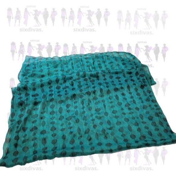 GREEN All Season Lightweight Crinkle Rectangular Scarf - Picture 7 of 9